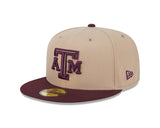 Texas A&M Aggies Khaki & Maroon 59FIFTY Fitted Hat - New Era - 