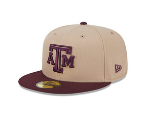 Texas A&M Aggies Khaki & Maroon 59FIFTY Fitted Hat - New Era - 
