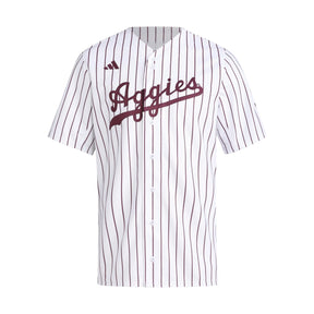 Texas A&M Aggies Pinstripe Replica White Baseball Jersey - Nike - 10420166401