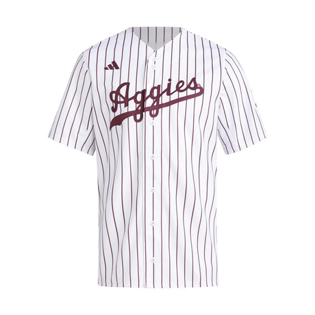 Texas A&M Aggies Pinstripe Replica White Baseball Jersey - Nike - 10420166401