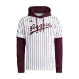 Texas A&M Striped White & Maroon Jersey Pullover Hoodie - Nike - 10610166401