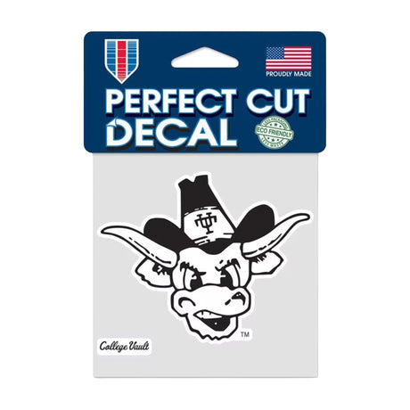 Texas Longhorns College Vault Retro Bevo Logo 4x4 Perfect Cut Decal - Wincraft - 3210663