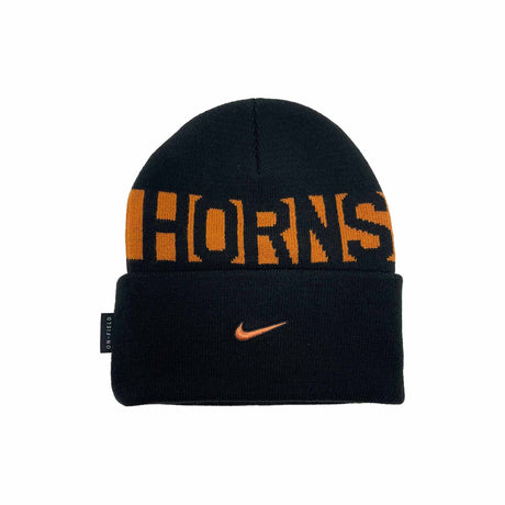 Texas Longhorns On - Field Cuffed Knit Beanie – Black/Burnt Orange - Nike - 2306663