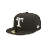 Texas Rangers Black & White Logo 59FIFTY Fitted Hat - New Era - 23011142201