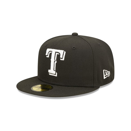 Texas Rangers Black & White Logo 59FIFTY Fitted Hat - New Era - 23011142201