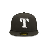 Texas Rangers Black & White Logo 59FIFTY Fitted Hat - New Era - 23011142201
