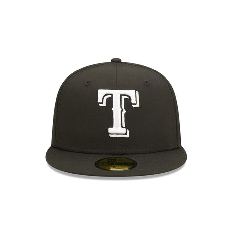 Texas Rangers Black & White Logo 59FIFTY Fitted Hat - New Era - 23011142201