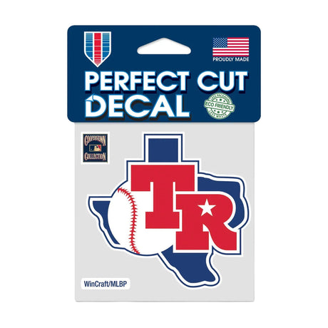 Texas Rangers Cooperstown Retro Logo 4x4 Perfect Cut Decal - Wincraft - 3210422