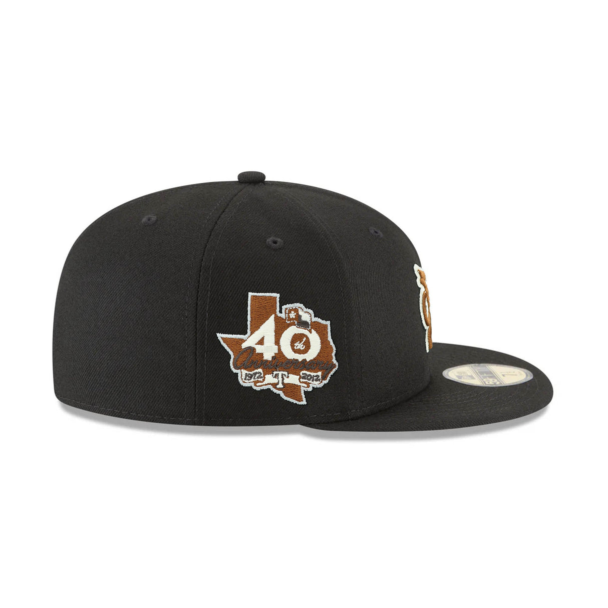 Texas Rangers Peagle 40th Anniversary Side Patch Black 59FIFTY Fitted Hat - New Era - 23330142201