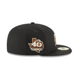 Texas Rangers Peagle 40th Anniversary Side Patch Black 59FIFTY Fitted Hat - New Era - 23330142201