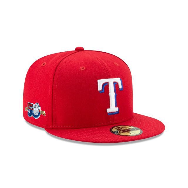 Texas Rangers Red 50th Anniversary 59FIFTY Fitted Hat | New Era | 100% ...