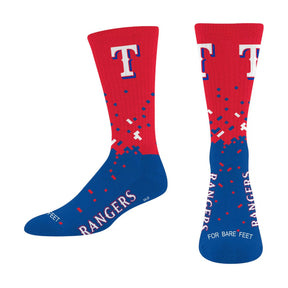 Texas Rangers Spray Zone Crew Socks - For Bare Feet - 
