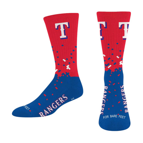 Texas Rangers Spray Zone Crew Socks - For Bare Feet - 