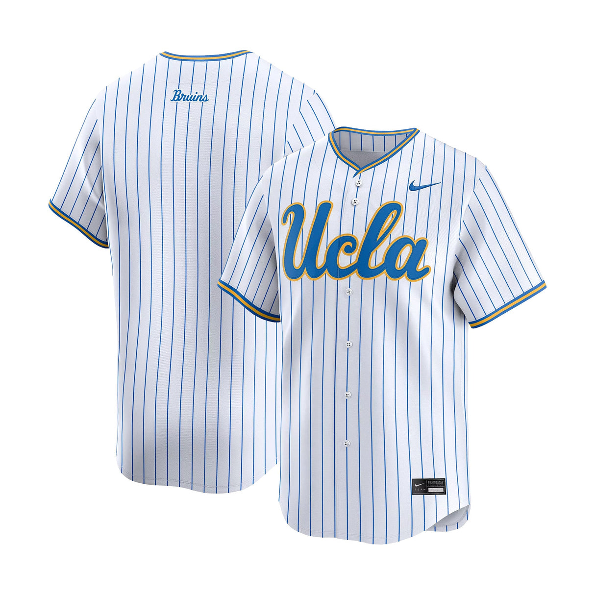 UCLA Bruins White Pinstripe Baseball Jersey - Nike - 230370166709