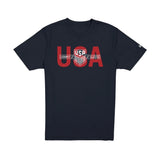 United States Men’s National Team History Graphic Navy Blue T-Shirt - New Era - 230520271901