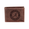 University of Alabama, Bi-Fold Wallet, Brown, CH, 100% Genuine Leather - EG Collective - 801946051558