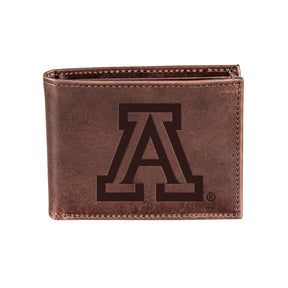 University of Arizona, Bi - Fold Wallet, Brown, CH, 100% Genuine Leather - EG Collective - 801946307365