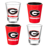 University of Georgia 4-Piece Ceramic and Glass 2oz. Shot Glass Set - EG Collective - 801946180456