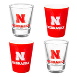 University of Nebraska 4-Piece Ceramic and Glass 2oz. Shot Glass Set - EG Collective - 801946180548