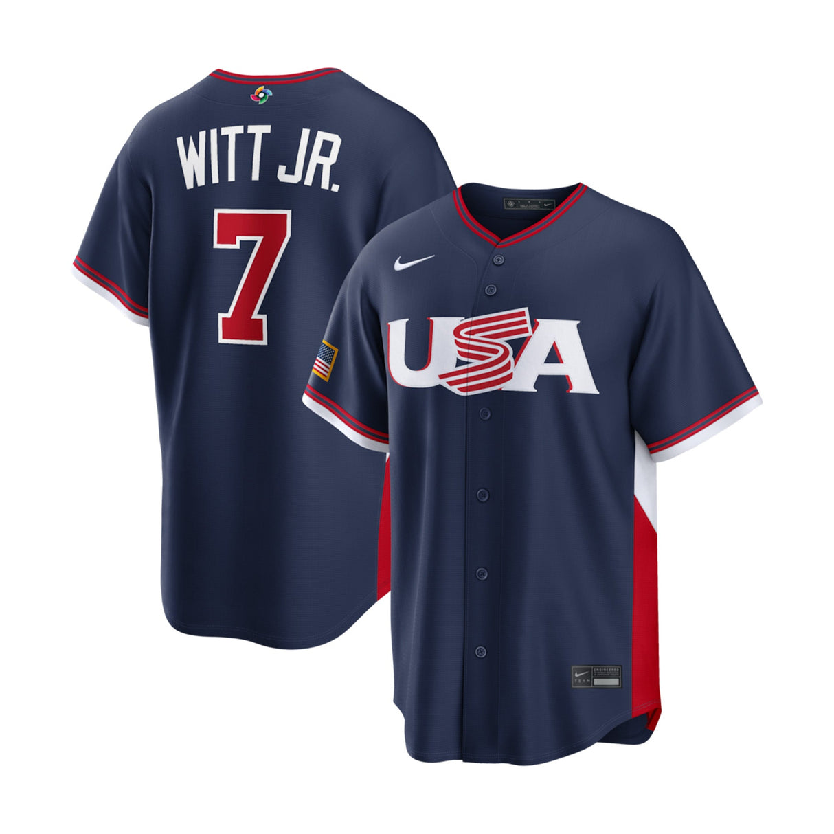 USA 2026 World Baseball Classic Bobby Witt Jr. 7 Navy Jersey - Nike - 360402719601