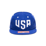 USA Soccer Bold Lettering Blue Snapback Hat - Fan Ink - 150150171902