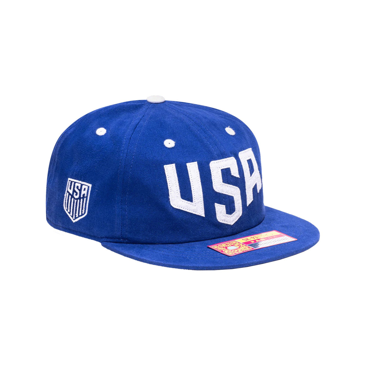 USA Soccer Bold Lettering Blue Snapback Hat - Fan Ink - 150150171902