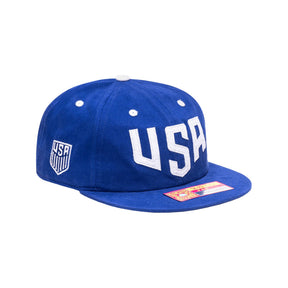 USA Soccer Bold Lettering Blue Snapback Hat - Fan Ink - 150150171902
