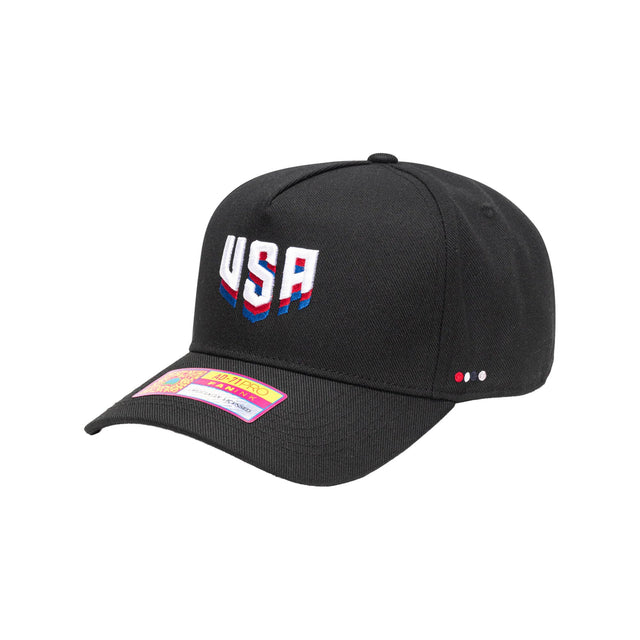 USA Soccer Tri Color Cola Logo Black Snapback Hat - Fan Ink - 150150171901