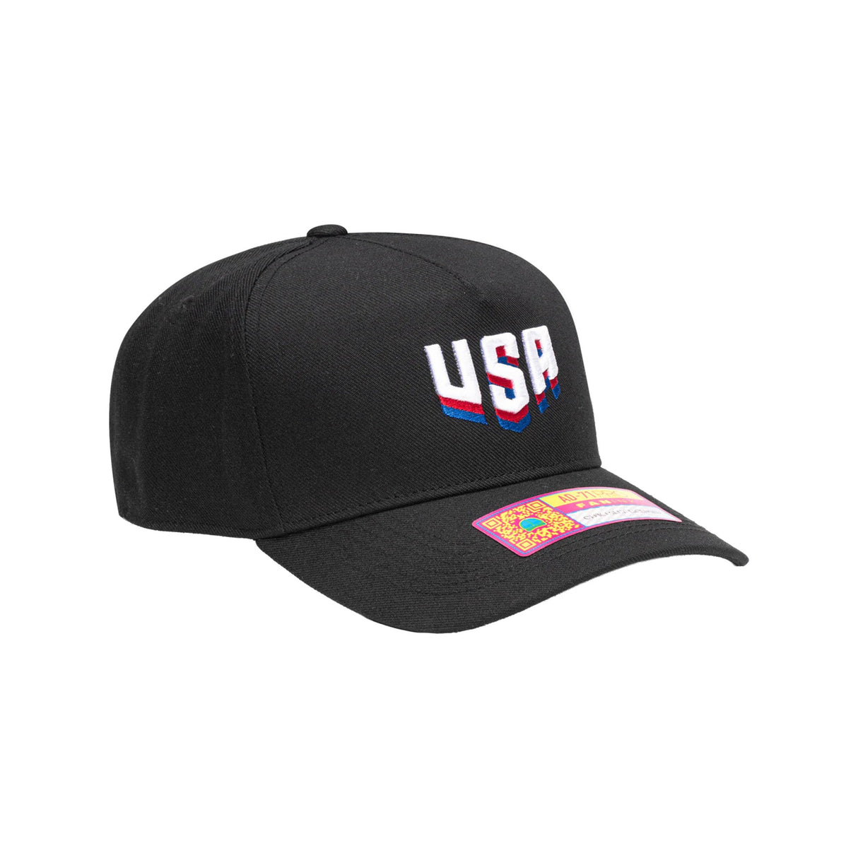 USA Soccer Tri Color Cola Logo Black Snapback Hat - Fan Ink - 150150171901