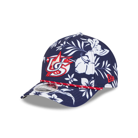 USA World Baseball Classic Floral Print Navy 9FORTY M - Crown Snapback Hat - New Era - 360504719