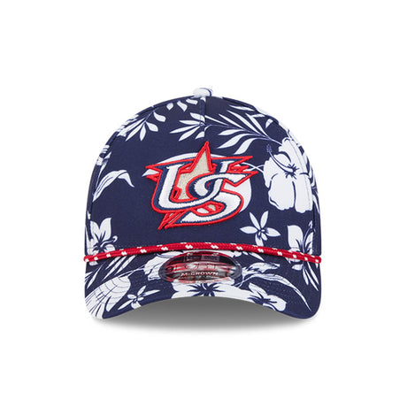USA World Baseball Classic Floral Print Navy 9FORTY M - Crown Snapback Hat - New Era - 360504719