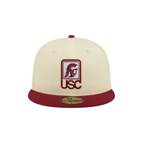 USC Trojans College Vault Cream Burgundy 59FIFTY Fitted Hat - New Era - 230110166901