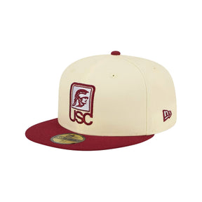 USC Trojans College Vault Cream Burgundy 59FIFTY Fitted Hat - New Era - 230110166901