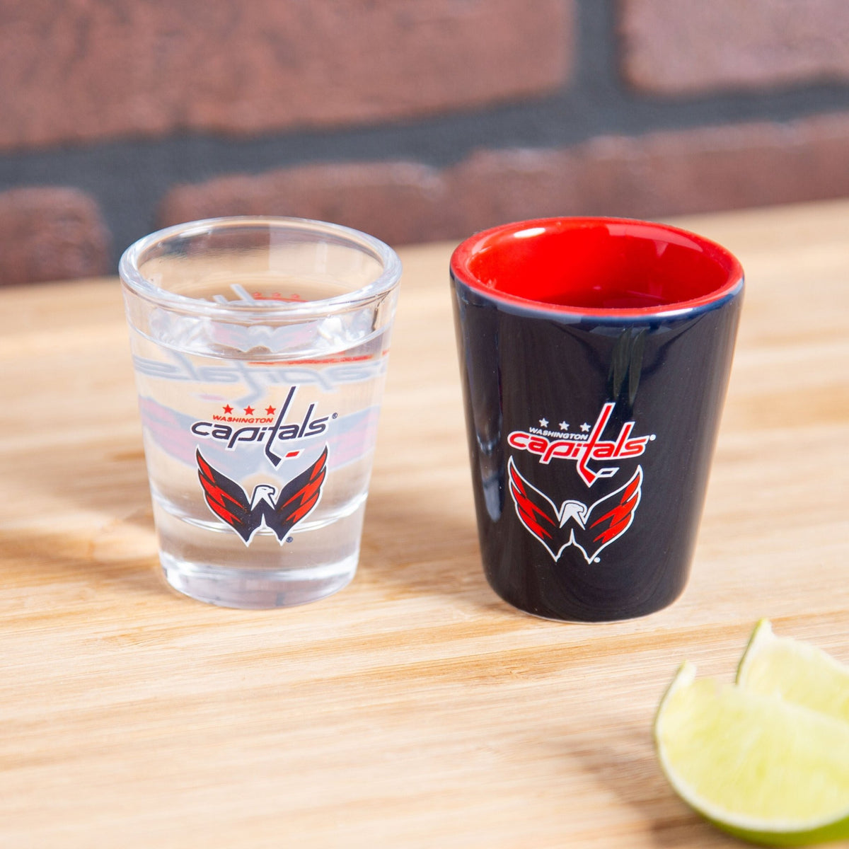 Washington Capitals 4-Piece Ceramic and Glass 2oz. Shot Glass Set - EG Collective - 801946180371