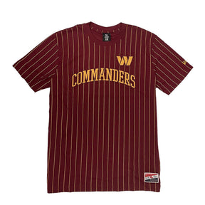 Washington Commanders Burgundy & Gold Pinstripe New Era Throwback T-Shirt - New Era - 