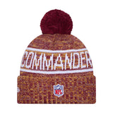 Washington Commanders Burgundy & Gold Pom Knit Beanie - New Era - 238302126