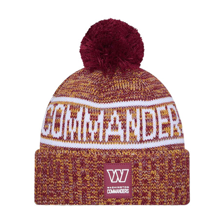 Washington Commanders Burgundy & Gold Pom Knit Beanie - New Era - 238302126