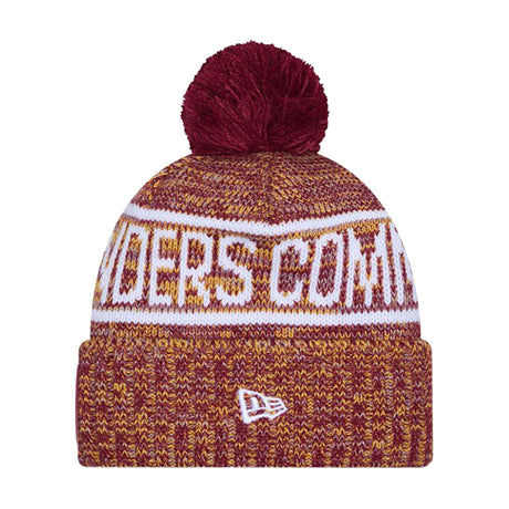 Washington Commanders Burgundy & Gold Pom Knit Beanie - New Era - 238302126