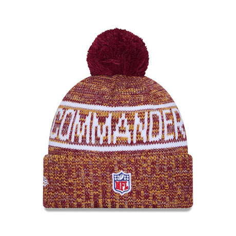 Washington Commanders Burgundy/Gold Pom Knit Beanie - New Era - 