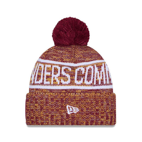 Washington Commanders Burgundy/Gold Pom Knit Beanie - New Era - 