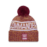 Washington Commanders Burgundy/Gold Pom Knit Beanie - New Era - 