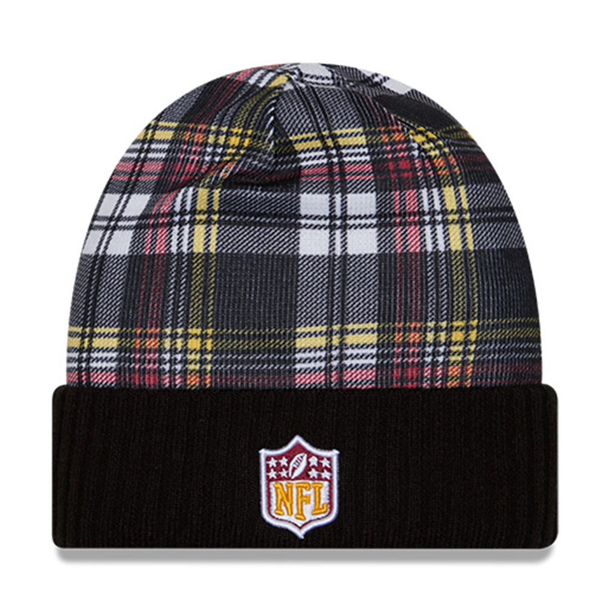 Washington Commanders Statement Red & Yellow Plaid Cuffed Knit Beanie - New Era - 237012603