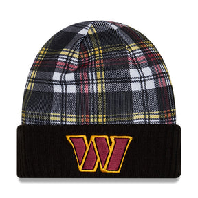Washington Commanders Statement Red & Yellow Plaid Cuffed Knit Beanie - New Era - 237012603