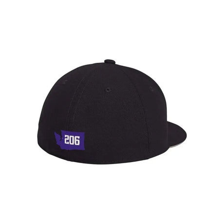Washington Huskies 206 Black Fitted Hat - Adidas - 10570267501