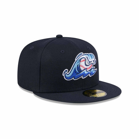 West Michigan Whitecaps Wave Logo Embroidered Navy Fitted Hat - New Era - 