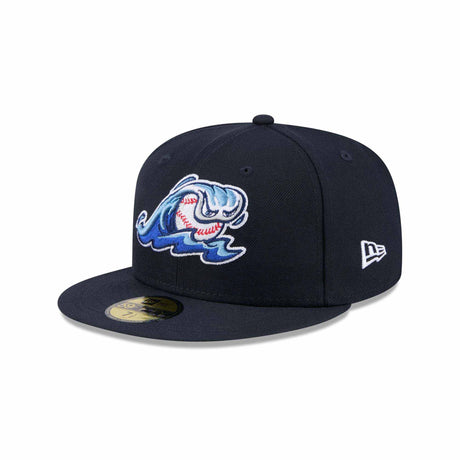 West Michigan Whitecaps Wave Logo Embroidered Navy Fitted Hat - New Era - 