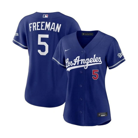 Women's Los Angeles Dodgers Freddie Freeman 5 Royal Blue Nike Stadium Jersey - Nike - 235907411201