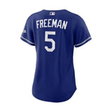 Women's Los Angeles Dodgers Freddie Freeman 5 Royal Blue Nike Stadium Jersey - Nike - 235907411201