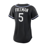 Women's Los Angeles Dodgers Freddie Freeman Black Out Limited Player Jersey - Nike - 235907411208