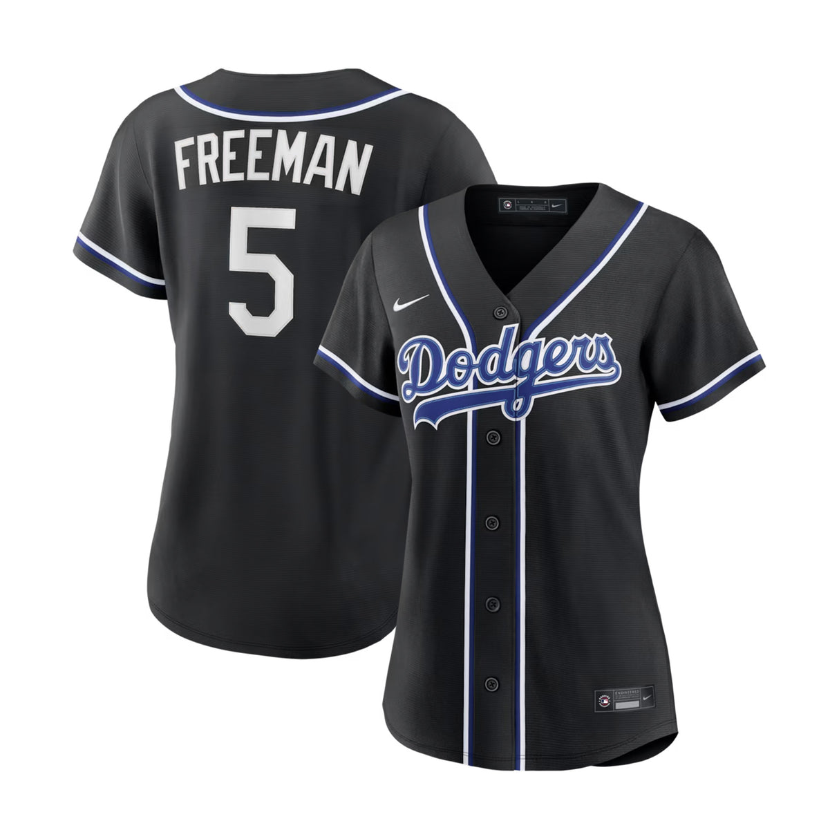Women's Los Angeles Dodgers Freddie Freeman Black Out Limited Player Jersey